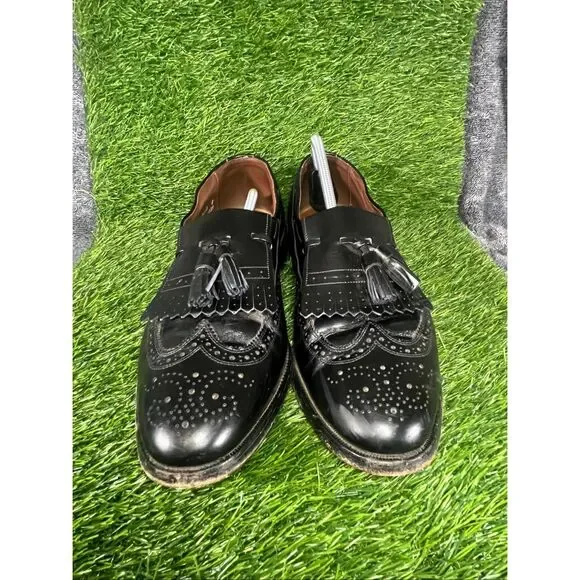 Allen Edmonds Arlington Tassel Loafers Black Leather 10.5 D Made in USA Dress Sh